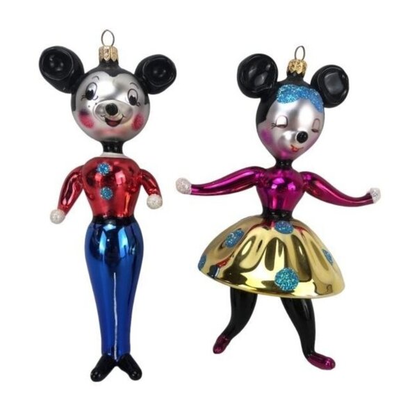 Christopher Radko Other - CHRISTOPHER RADKO KISSING COUSINS MICKEY MINNIE MOUSE CHRISTMAS ORNAMENT DISNEY